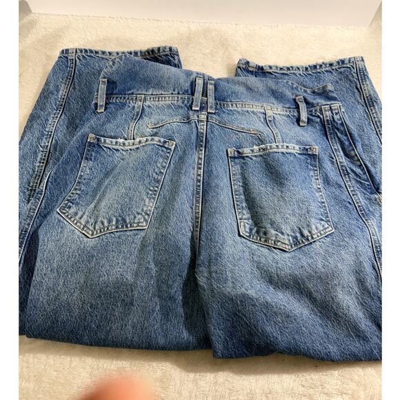 Free People We the Free Barrel-Leg Overalls Slouchy wide-leg Size M Excellent - Picture 7 of 7